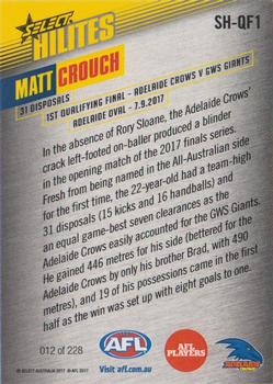 2017 Select AFL Hilites #SH-QF1 Matt Crouch Back